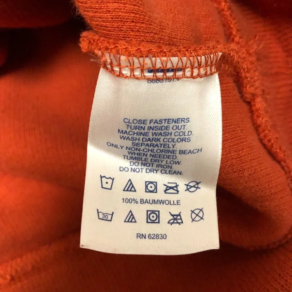 Lands' End Men's Size Medium Quarterzip Sweater Pumpkin Orange Half Zip Pullover